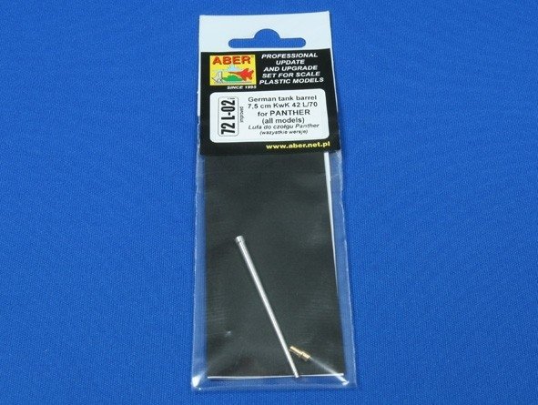 Aber 72L-02 7,5 cm KwK 42L/70 lufa do czołgu Panther/German Tank Barrel 7,5cm KwK 42L/70 for Panther  1/72