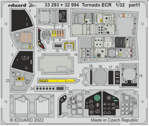 Eduard 32994 Tornado ECR interior ITALERI 1/32