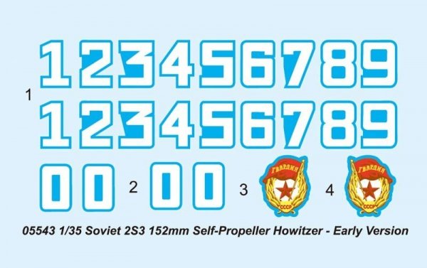 Trumpeter 05543 Soviet 2S3 152mm Self-Propeller Howitzer - Early Version (1:35)
