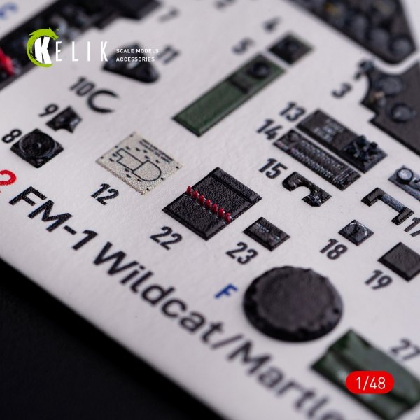 KELIK K48082 FM-1 Wildcat/Martlet Mk.V interior 3D decals for Tamiya kit 1/48