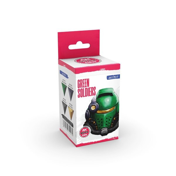 AK Interactive AK17517 GREEN SOLDIERS – QUICK GEN SET 4x18ml