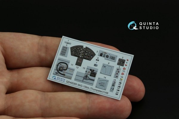 Quinta Studio QD48285 MiG-15bis 3D-Printed &amp; coloured Interior on decal paper (Trumpeter) 1/48