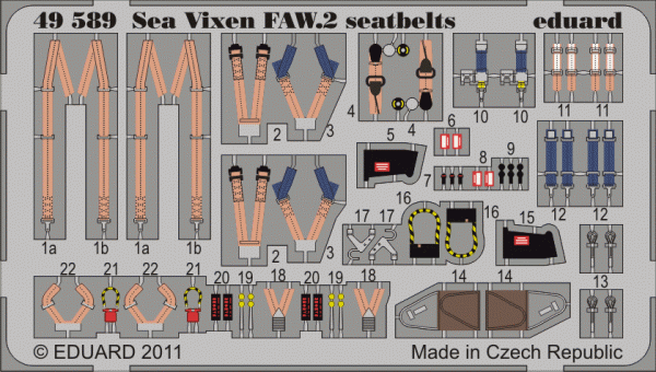 Eduard 49589 Sea Vixen FAW.2 seatbelts 1/48 (Airfix)