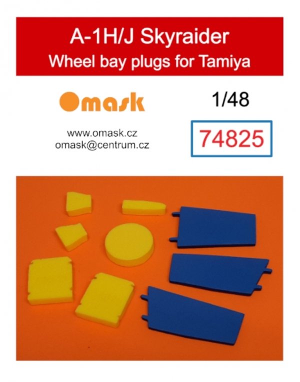 Omask 74825 A-1H/J Skyraider wheel bay plugs (for Tamiya 61058, 61073) 1/48