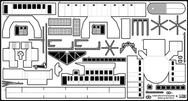 MK1 Design MD-20021 US Navy Aircraft Carrier CV-6 Enterprise Detail Up Parts Dx for Trumpeter 1/200