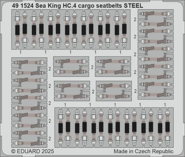Eduard 491524 Sea King HC.4 cargo seatbelts STEEL AIRFIX 1/48