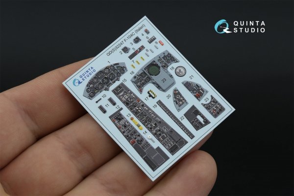 Quinta Studio QD32247 F-104C 3D-Printed &amp; coloured Interior on decal paper (Italeri) 1/32