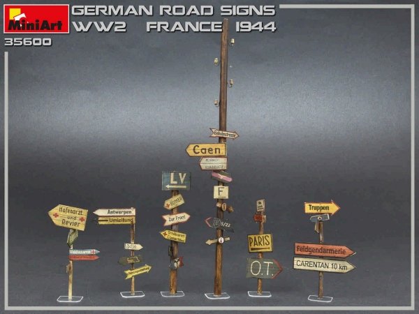 MiniArt 35600 GERMAN ROAD SIGNS WW2 (FRANCE 1944) 1/35