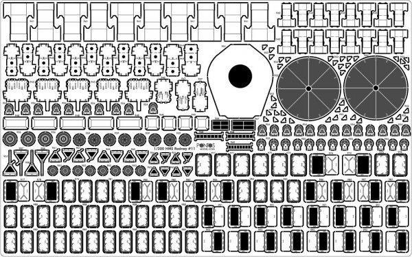 Pontos 23007F1 HMS RODNEY 1942 Detail Up Set 1/200