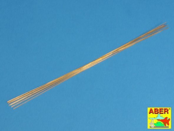 Aber BR06 Brass round rods 0,60 mm length 250 mm x 8 pcs.