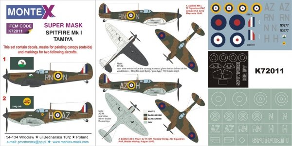 Montex K72011 SPITFIRE Mk I 1/72