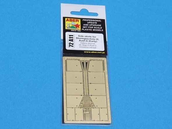 Aber 72A11 Osłony boczne do Sturmgeschutz III (wczesne) / Side skirts for Sturmgeschutz III (Early model) 1/72