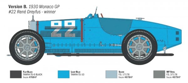 Italeri 4716 Bugatti Type 35B - Targa Florio 29/Monaco GP 30 1/12