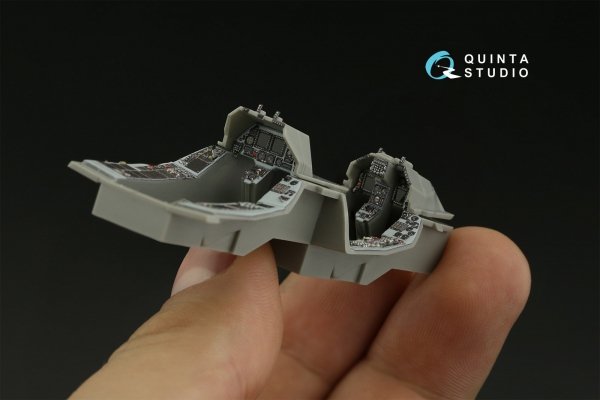 Quinta Studio QDS-48418 F-16D block 30 3D-Printed &amp; coloured Interior on decal paper (Kinetic 2022 tool) (Small version) 1/48