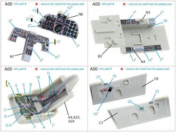 Quinta Studio QD48211 F-5E-3 Tiger II 3D-Printed &amp; coloured Interior on decal paper ( AFV Club ) 1/48