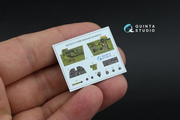 Quinta Studio QD+72212 P-40M Warhawk 3D-Printed &amp; coloured Interior on decal paper (Academy) (with 3D-printed resin parts) 1/72