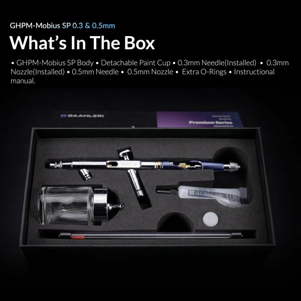 Gaahleri 43004 Premium Series GHPM-Mobius SP 0,3 &amp; 0,5 mm Airbrush