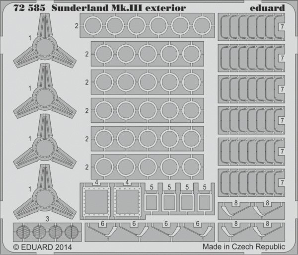 Eduard 72585 Sunderland Mk. III exterior 1/72 ITALERI