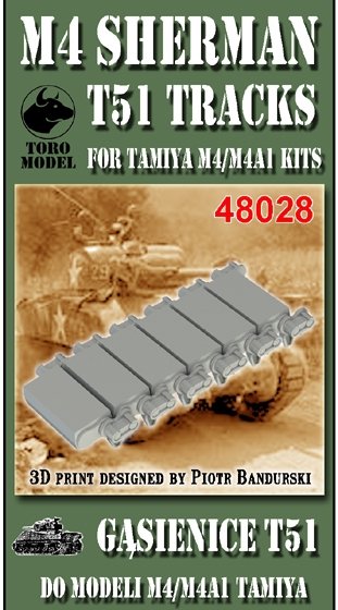 Toro 48028 M4 Sherman T51 Tracks for Tamiya M4/M4A1 Kits 1/48