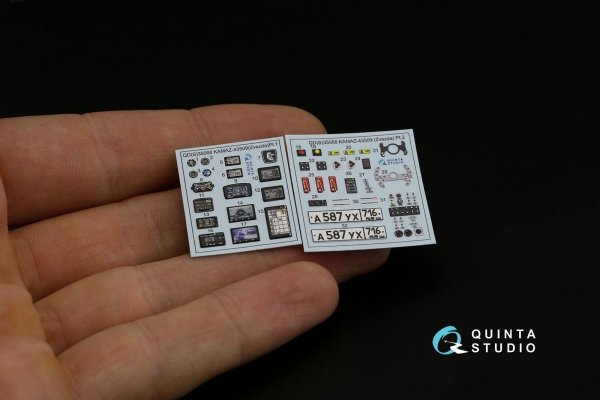 Quinta Studio QD35068 KAMAZ-43509 3D-Printed &amp; coloured Interior on decal paper (Zvezda) 1/35