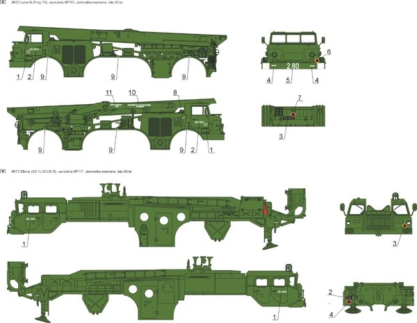 ToRo Model 35D72 Artyleria rakietowa w Wojsku Polskim cz.3 kalkomanie 1/35