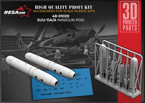 RESArm 48-01020 SUU 11 AA - American aviation container (WITH DECAL) (3D resin printing) 1/48