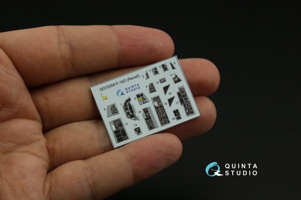 Quinta Studio QD72058 F-16D 3D-Printed &amp; coloured Interior on decal paper (Revell) 1/72