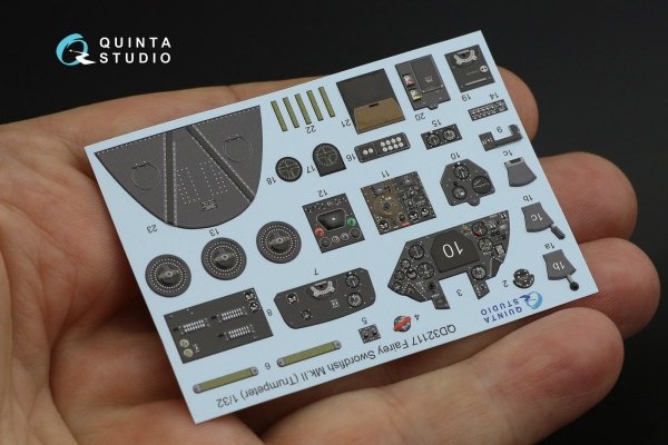 Quinta Studio QD32117 Fairey Swordfish Mk.II 3D-Printed &amp; coloured Interior on decal paper (Trumpeter) 1/32