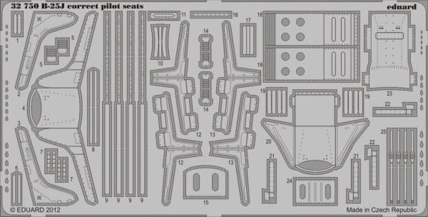 Eduard 32750 B-25J correct pilot seats HK MODELS (1:32)
