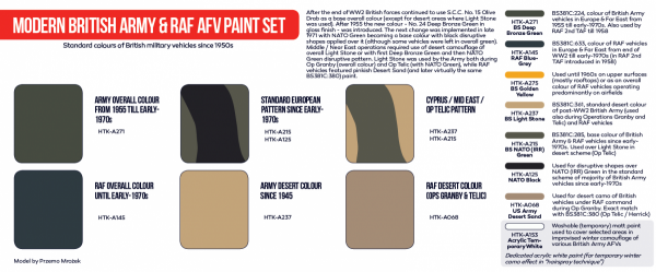 Hataka HTK-AS77 Modern British Army &amp; RAF AFV paint set (8x17ml)