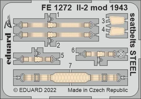 Eduard FE1272 Il-2 mod. 1943 seatbelts STEEL ZVEZDA 1/48