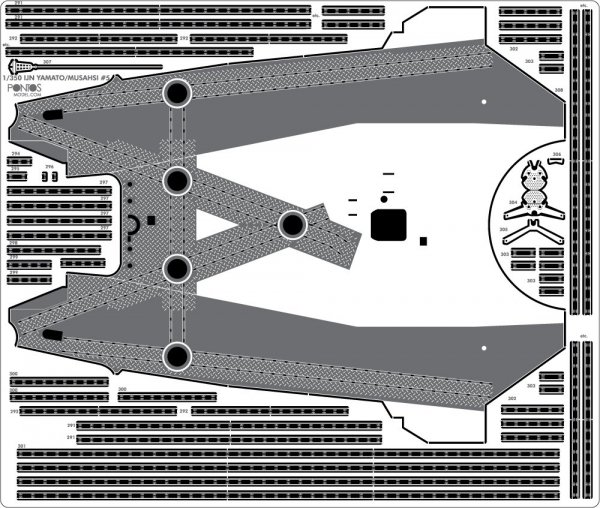 Pontos 37025FB IJN Musashi 1944 Detail up set Advanced Coal Black deck (1:350)