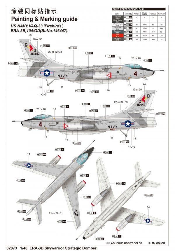 Trumpeter 02873 ERA-3B Skywarrior Strategic Bomber