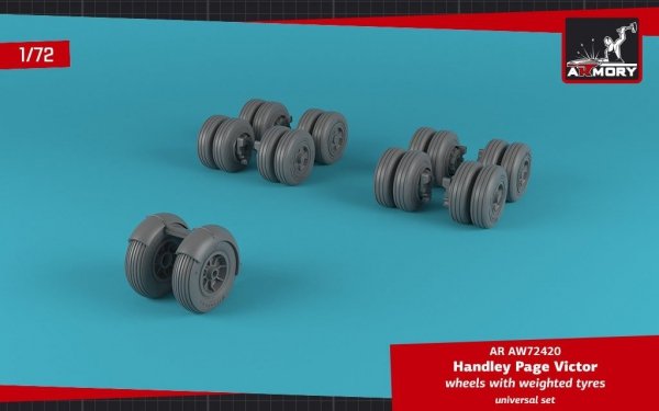Armory Models AW72420 H.P. Victor wheels w/ weighted tires &amp; front mudguard 1/72