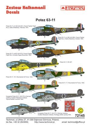 Techmod 72145 - Potez 63-11 (1:72)