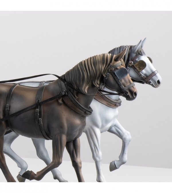 ARTESANIA LATINA 20345H Figurki 2 koni z żywicy o dużej gęstości do dyliżansu 1/12