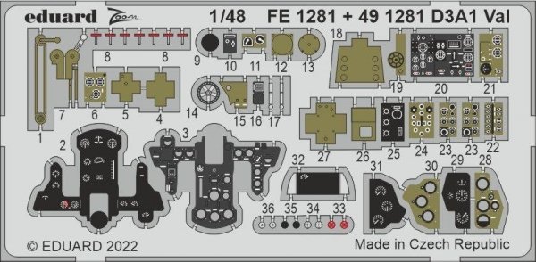 Eduard 491281 D3A1 Val HASEGAWA 1/48
