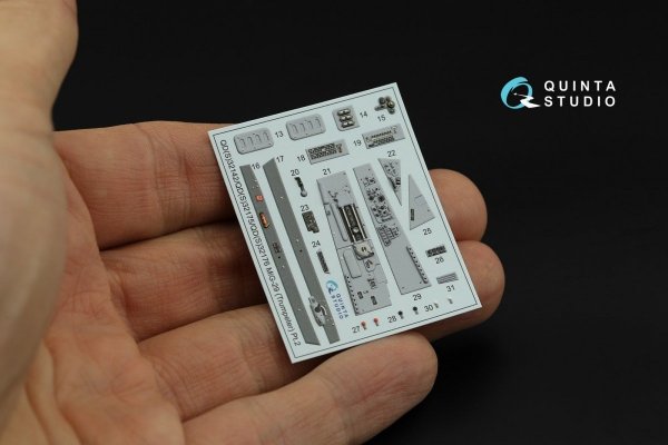 Quinta Studio QD32175 MiG-29 9-12 Fulcrum A 3D-Printed &amp; coloured Interior on decal paper (Trumpeter) 1/32