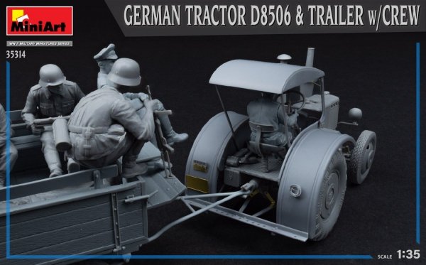 MiniArt 35314 GERMAN TRACTOR D8506 &amp; TRAILER w/CREW 1/35