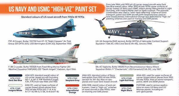Hataka HTK-CS18 ORANGE LINE – US Navy and USMC high-viz Paint Set 6x17ml