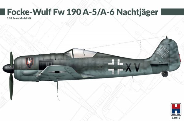Hobby 2000 32017 Focke-Wulf Fw 190 A-5/A-6 Nachtjager (HASEGAWA + CARTOGRAF + MASKI ) 1/32
