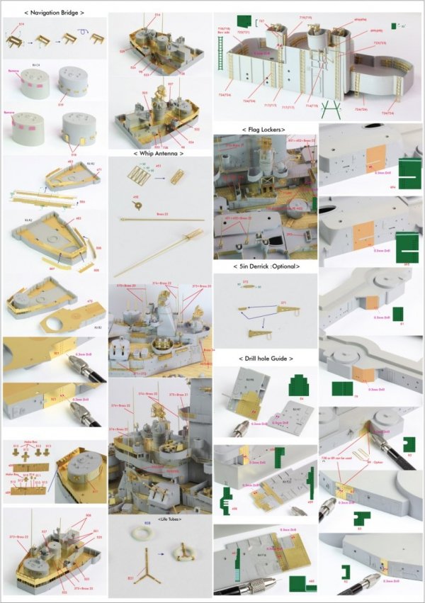 Pontos 23003F1 USS BB-63 Missouri 1945 Detail Up Set (20B Deck Blue stained wooden deck) (1:200)