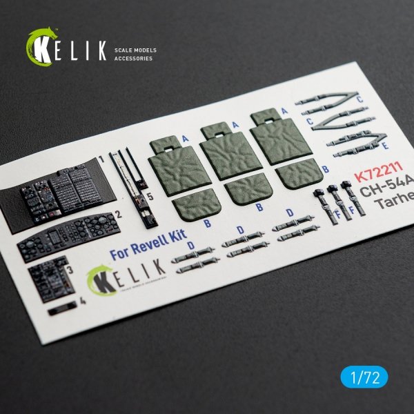 Kelik K72211 CH-54A Tarhe - interior 3D decals for Revell kit (1/72)