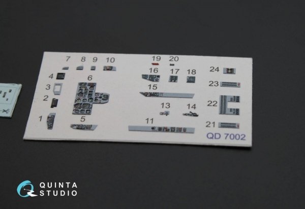 Quinta Studio QD72002 MiG-29 9-13 3D-Printed &amp; coloured Interior on decal paper for 7278 Zvezda kit 1/72