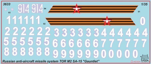 Zvezda 3633 Russian Air Defense Missile System TOR-M2/SA-15 Gauntlet 1/35 