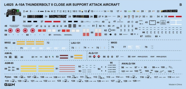 Great Wall Hobby L4825 A-10A Thunderbolt II Close Air Support Attack Aircraft 1/48