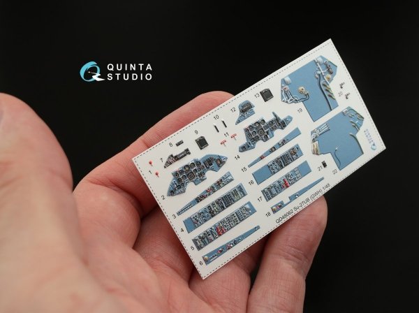 Quinta Studio QD48062 Su-27UB 3D-Printed &amp; coloured Interior on decal paper (for GWH kit) 1/48