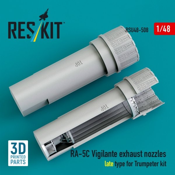RESKIT RSU48-0508 RA-5C Vigilante exhaust nozzles early type for Trumpeter kit (3D Printed) (1/48)