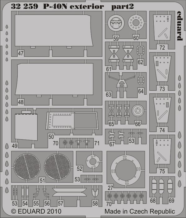 Eduard 32259 P-40N exterior HASEGAWA 1/32