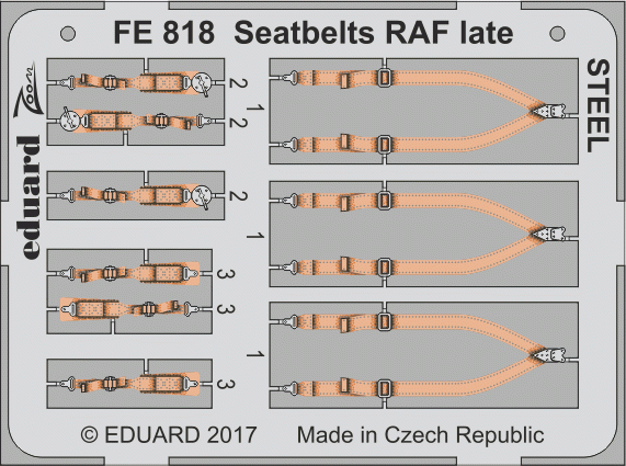 Eduard FE818 Seatbelts RAF late STEEL 1/48